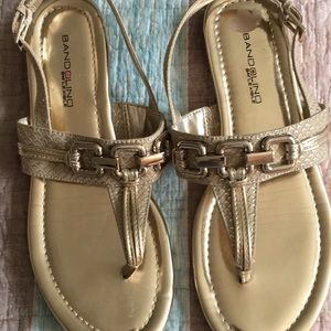 Bandolino Gold Sandals.